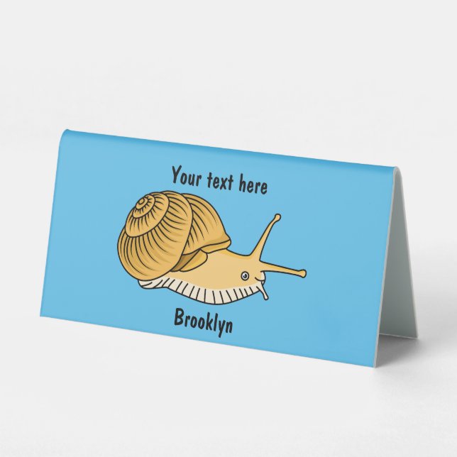 Cute yellow snail cartoon illustration (Front)