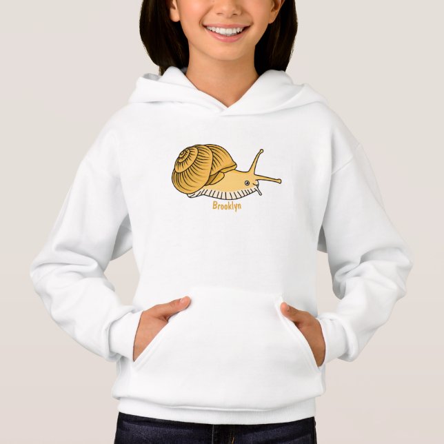 Cute yellow snail cartoon illustration  (Front)