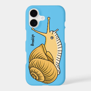 Cute yellow snail cartoon illustration