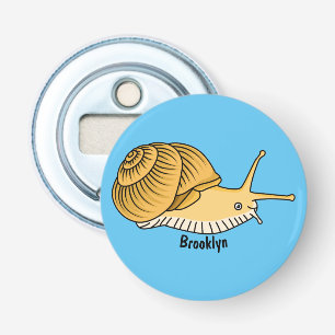 Cute yellow snail cartoon illustration  bottle opener