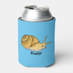 Cute yellow snail cartoon illustration can cooler