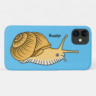 Cute yellow snail cartoon illustration iPhone 11 case