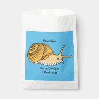 Cute yellow snail cartoon illustration