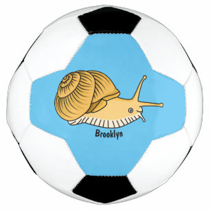 Cute yellow snail cartoon illustration football