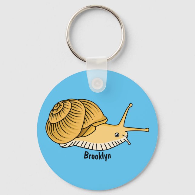 Cute yellow snail cartoon illustration key ring (Front)