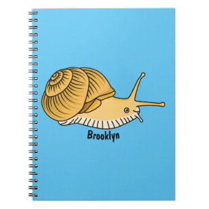 Cute yellow snail cartoon illustration notebook