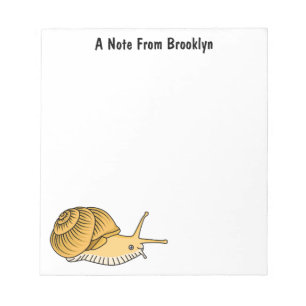 Cute yellow snail cartoon illustration notepad