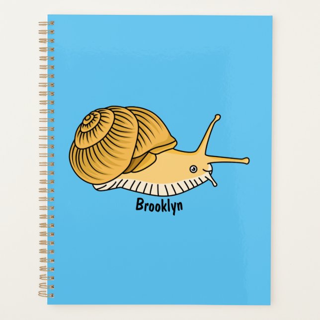 Cute yellow snail cartoon illustration  planner (Front)