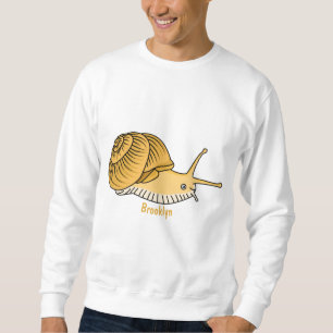 Cute yellow snail cartoon illustration sweatshirt