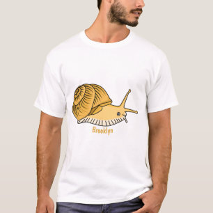 Cute yellow snail cartoon illustration T-Shirt