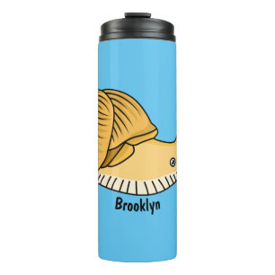 Cute yellow snail cartoon illustration  thermal tumbler