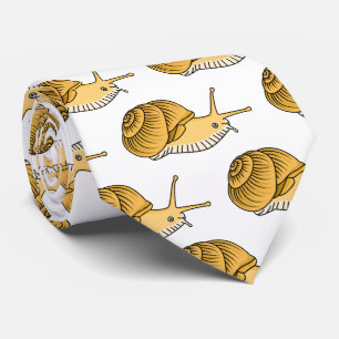 Cute yellow snail cartoon illustration tie