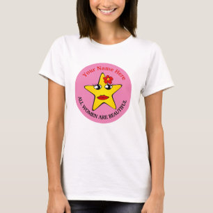 Cute yellow star Girl Power women are beautiful T-Shirt