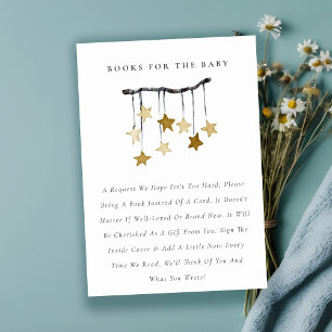 Cute Yellow Star Mobile Books for Baby Shower Enclosure Card