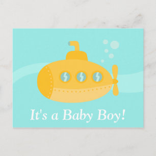 Cute Yellow Submarine, Its a boy Postcard