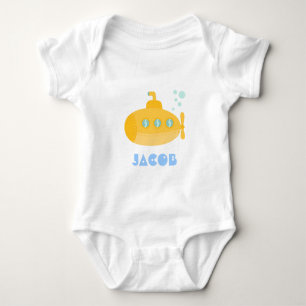 Cute Yellow Submarine, Underwater, For Babies Baby Bodysuit