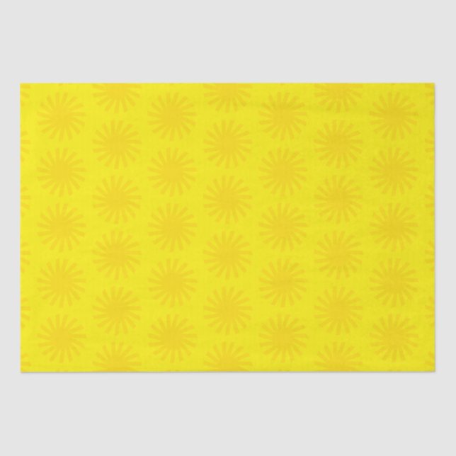 Cute yellow sun pattern modern happy fun bright tissue paper (Front)