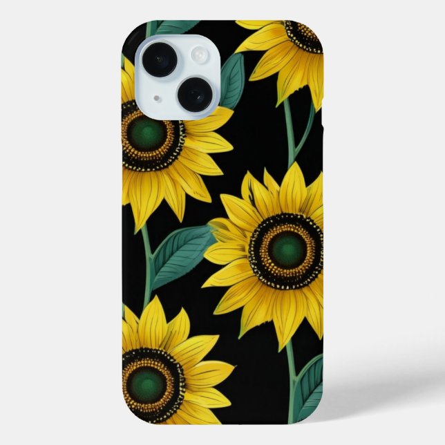 Cute Yellow Sunflower Pattern Case-Mate iPhone Case (Back)