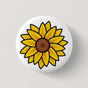 Cute Yellow Sunflower Summer 3 Cm Round Badge