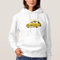 Cute yellow taxi fun cartoon illustration