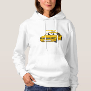 Cute yellow taxi fun cartoon illustration hoodie