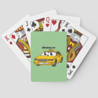 Cute yellow taxi fun cartoon illustration