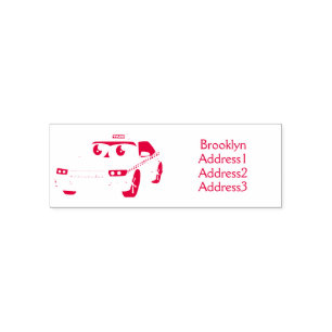 Cute yellow taxi fun cartoon illustration self-inking stamp