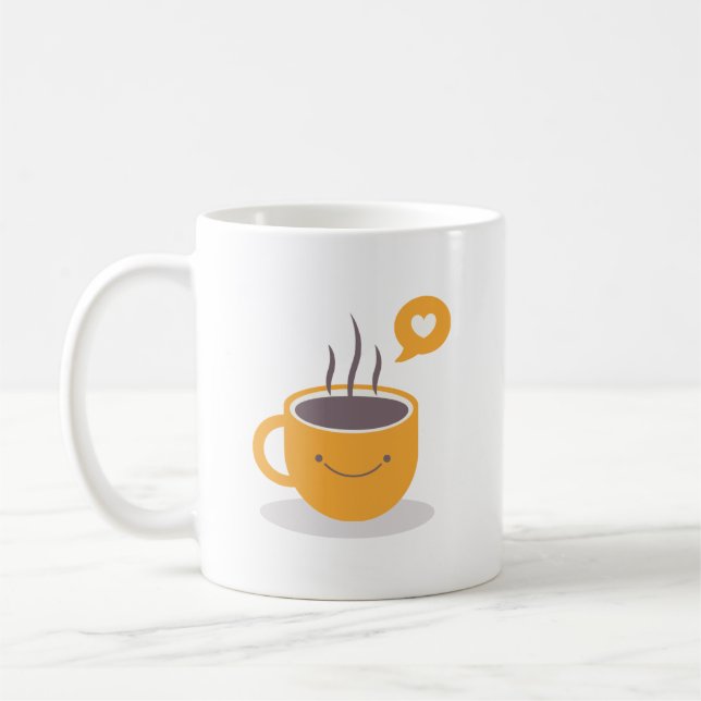 Cute Yellow Textured Coffee Cups & Mugs (Left)