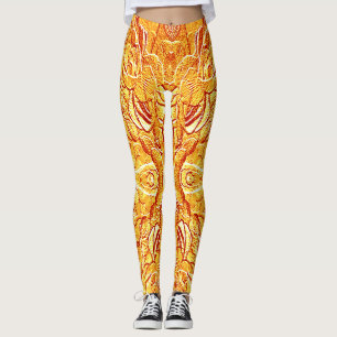 Cute yellow textured "Ratti_Creative_Arts" Leggings