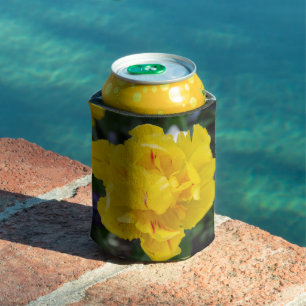 Cute yellow tulips in the garden can cooler