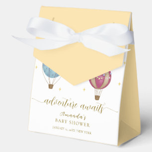 Cute Yellow Vintage Hot Air Balloon Baby Shower  Favour Box
