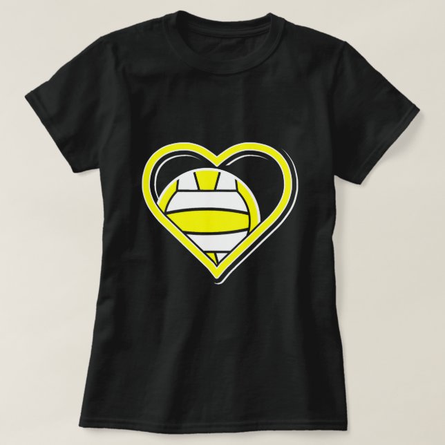 Cute Yellow Water Polo Heart Shirt - Water Polo in (Design Front)