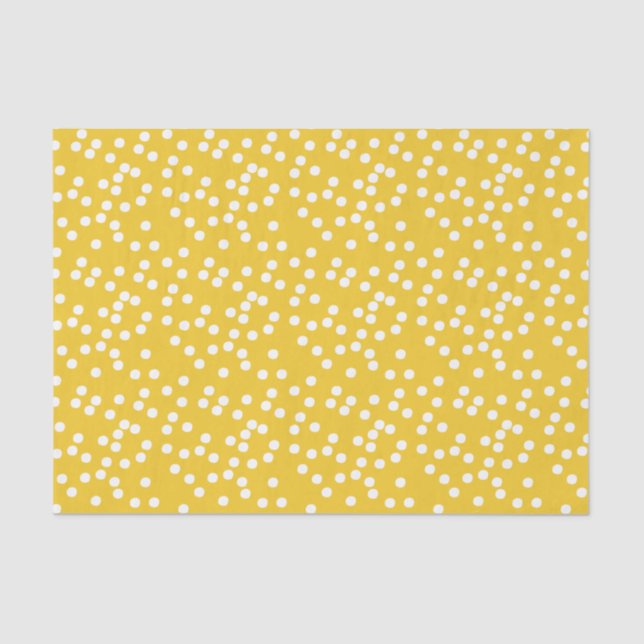 Cute Yellow & White Confetti / Polkadots Tissue Paper (Front)