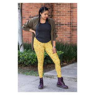 Cute Yellow Workout Yoga  Women Leggings