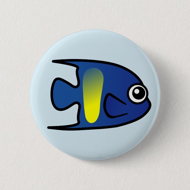 Cute Yellowbar Angelfish 6 Cm Round Badge (Front)
