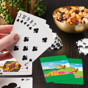  Cute Yet Creepy Monster Bee in a Flower Field  Playing Cards
