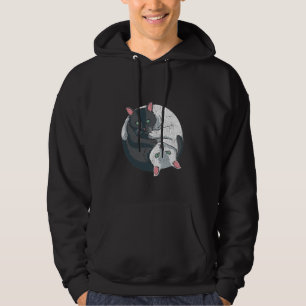 Cute Yin Yang Cat Black White Spiritual Kitten Hoodie
