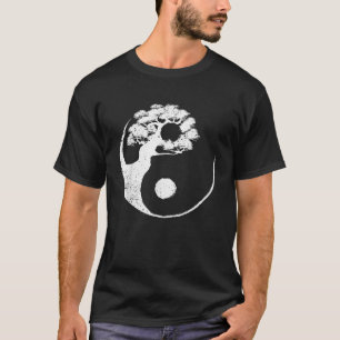 Cute Yin Yang Design Buddhist Men Women Bonsai Tre T-Shirt
