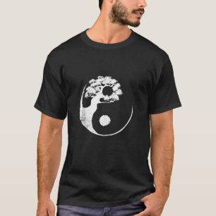 Cute Yin Yang Design Buddhist Men Women Bonsai Tre T-Shirt