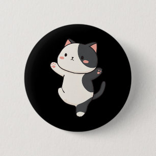 Cute Yoga Cat Illustration  6 Cm Round Badge