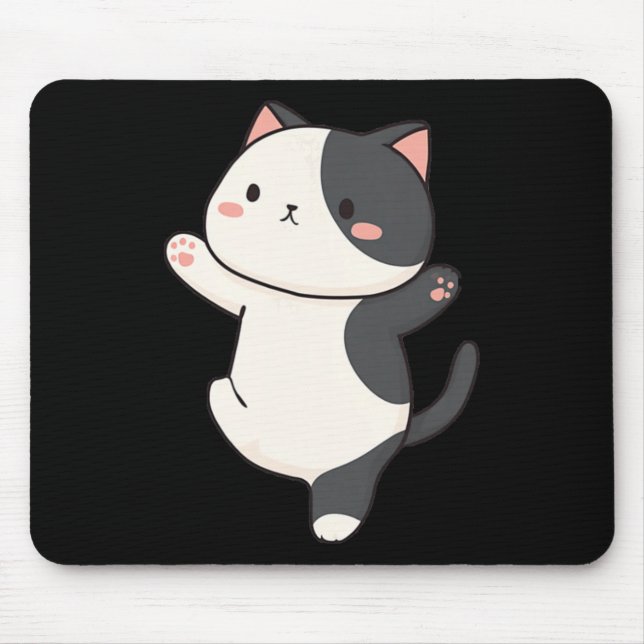 Cute Yoga Cat Illustration  Mouse Mat (Front)