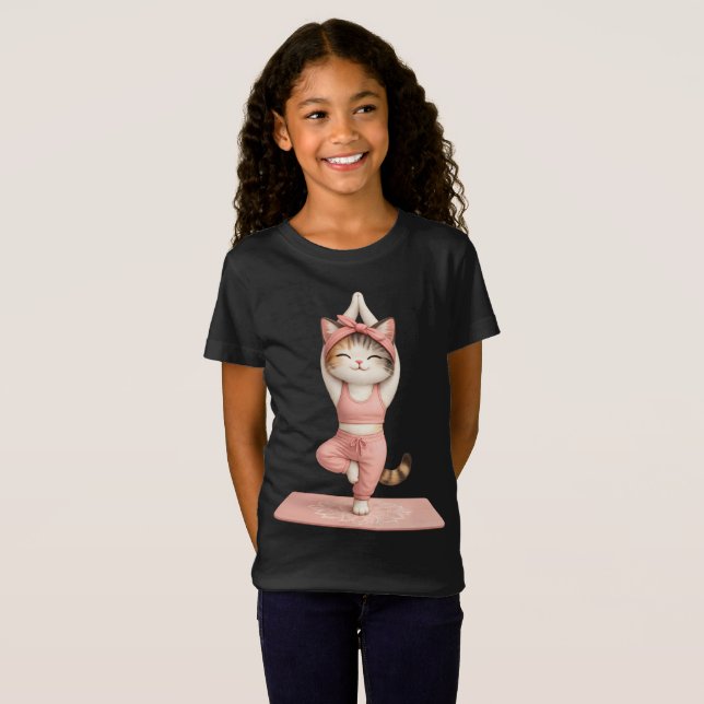 Cute Yoga Cat T-Shirt (Front Full)
