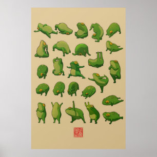 Cute Yoga Frog Poster