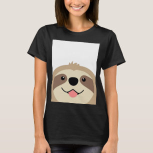 Cute Yoga Fun Happy Sloth Face Jungle Animal T-Shirt