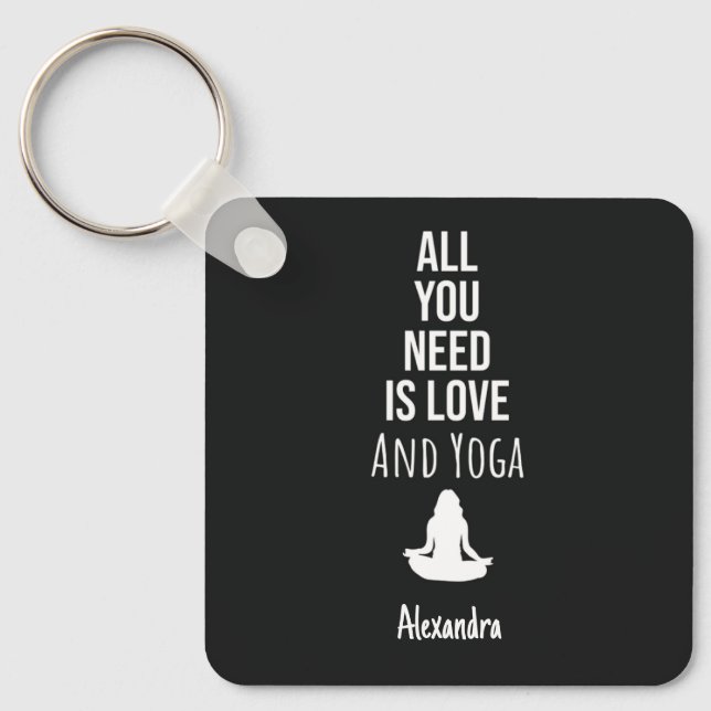 Cute Yoga Gifts For Yogi Lover Personalized Key Ring (Front)