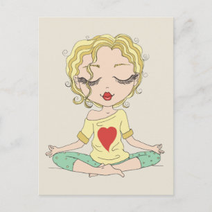 Cute Yoga Girl   Blonde Hair Postcard