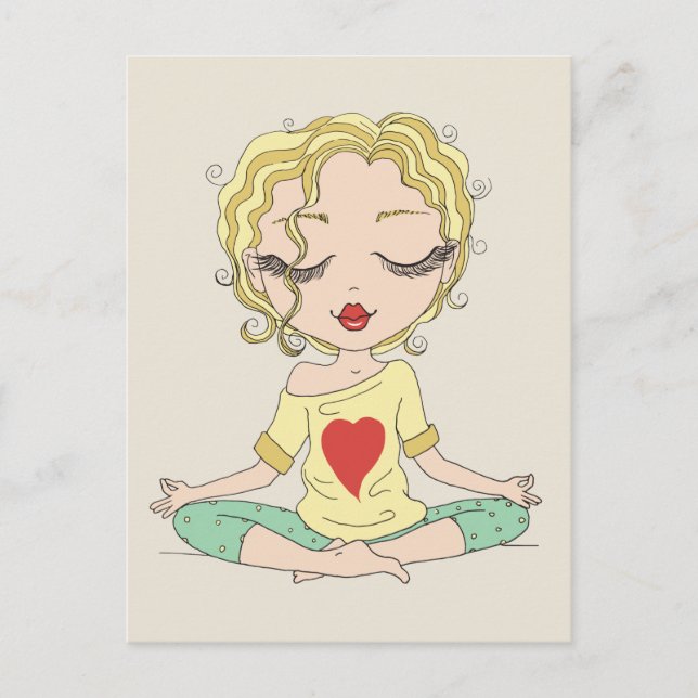 Cute Yoga Girl | Blonde Hair Postcard (Front)