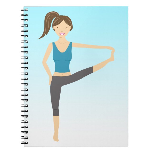 Cute Yoga Girl In Extended Hand To Toe Pose Notebook (Front)