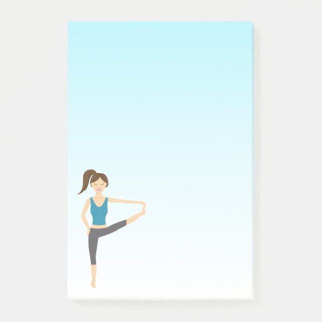 Cute Yoga Girl In Extended Hand To Toe Pose Post-it Notes (Front)