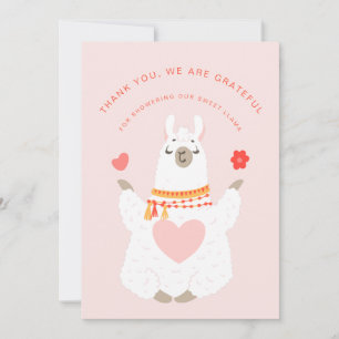 Cute Yoga Llama Baby Shower Thank You Card